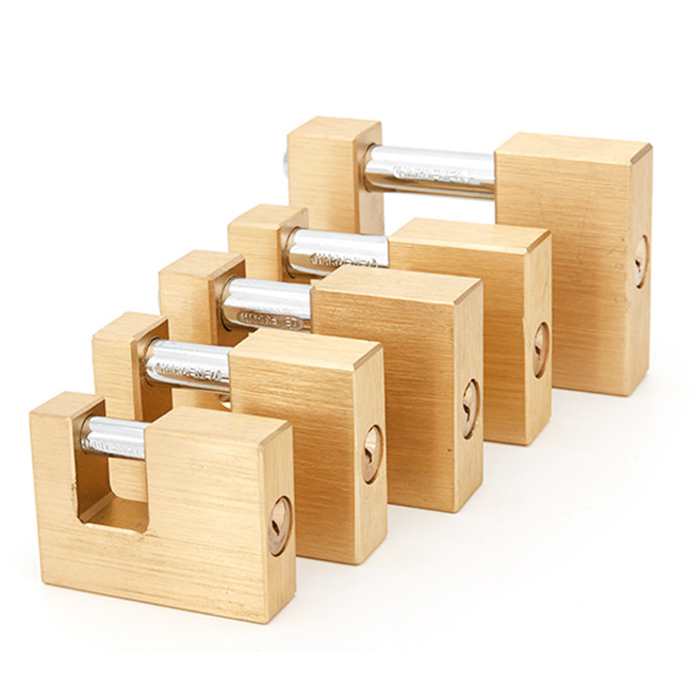 Zeise-ikon 50/60/70/80/90mm Thickened anti-prying horizontal opening brass rectangular padlock