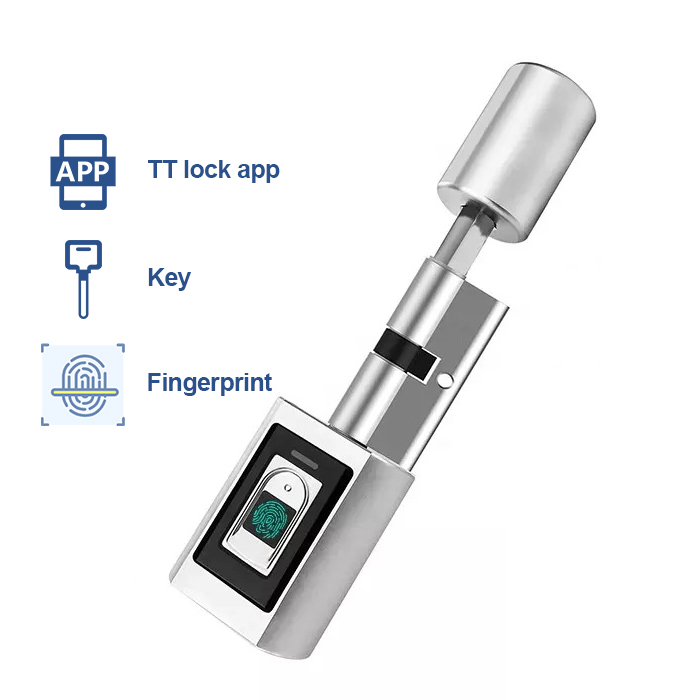 Smart fingerprint door lock cylinder with keys TT/TUYA app unlock