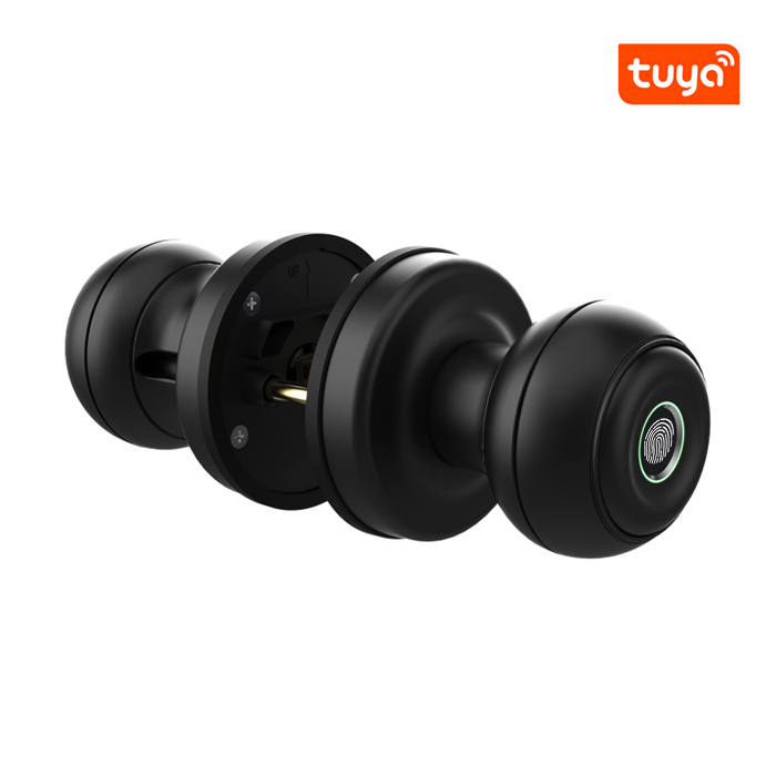 Tuya App Wifi Fingerprint Biometric Smart Knob Door Lock With Key