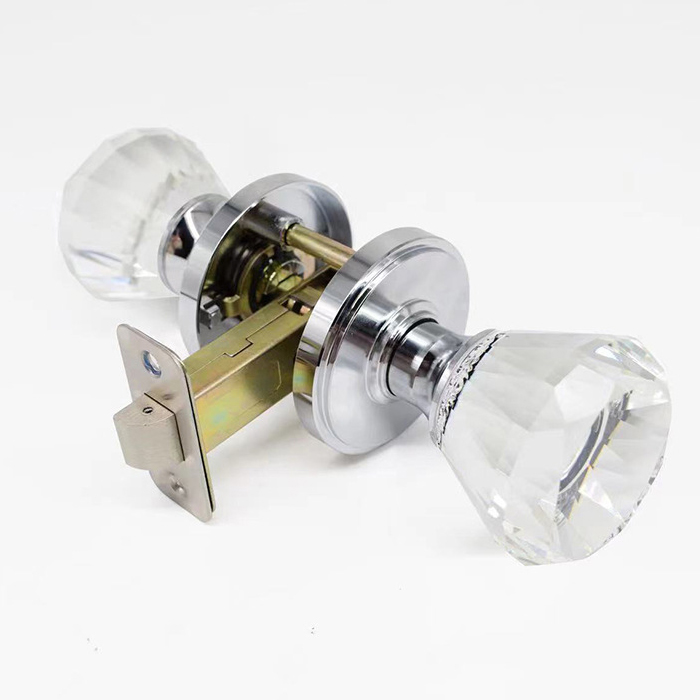 Luxury Keyless Door Lock With Crystal Knobs 50mm for Interior Living Room Bedroom Bathroom Doors