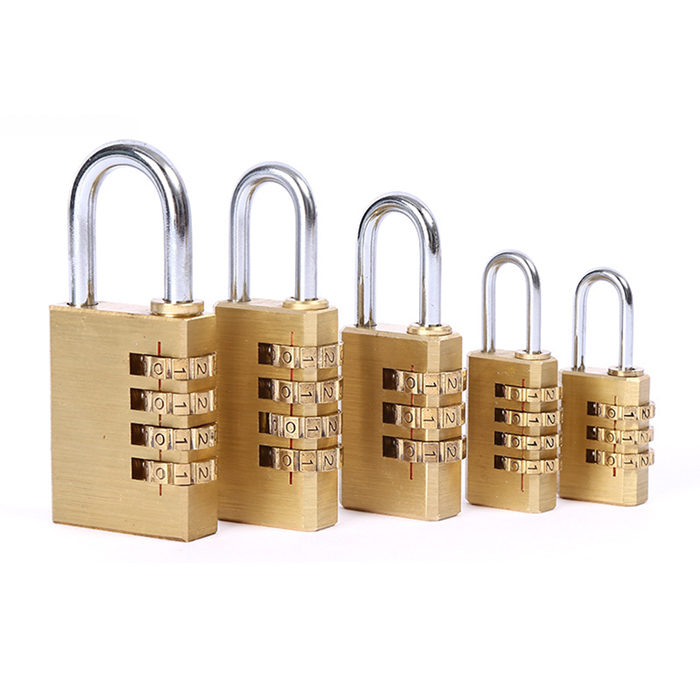 High Security 4 Digit Combination Password Padlock Brass Padlock for Luggage