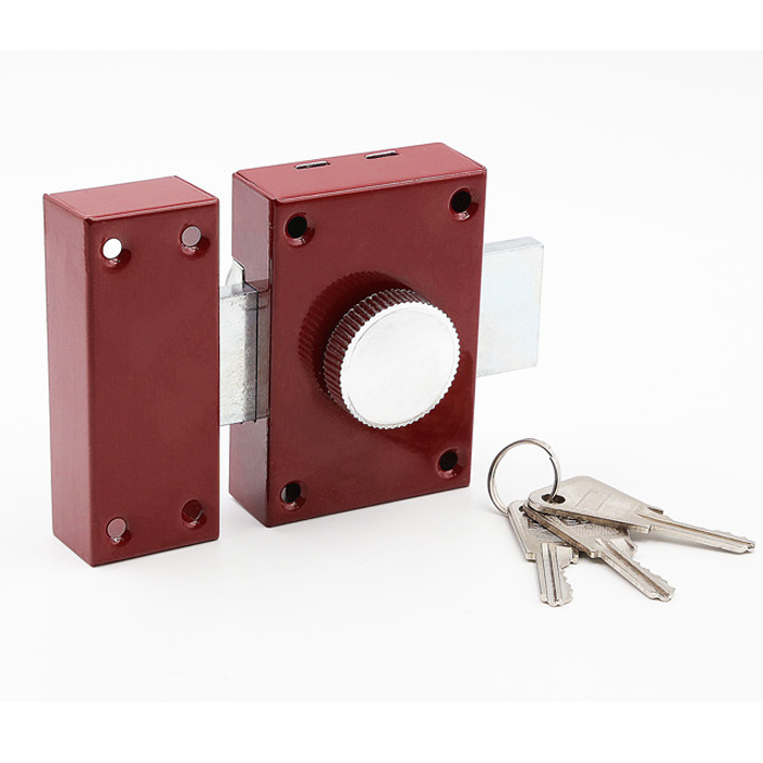 Customizable Steel & Iron Waterproof Anti-Theft Rim Lock for Wooden Doors With 3 Keys for Gate Use
