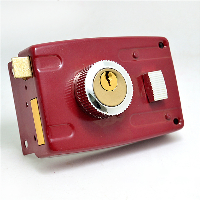 Factory Safety Brass 101 Rim Lock Cylinder 70mm Steel and Iron Door Locks & Keys for Wooden Door With 3 Keys