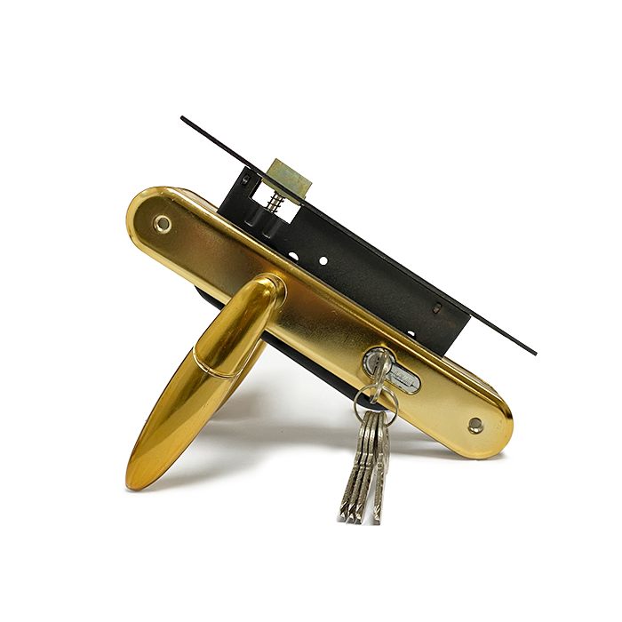 Factory Supply Aluminum Plate Lever Handle Interior Door Lock Sets Handle for Aluminium Door and Wooden Door Handle Lock