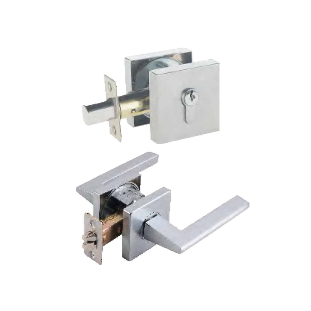 Heavy Duty Privacy Tubular Square Leverset and Deadbolt Lock Bathroom Handle Door Lock