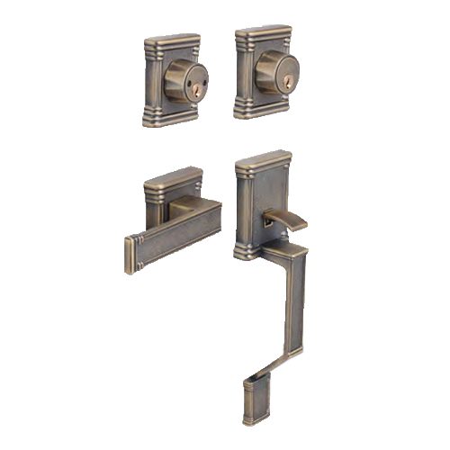 American Style Zinc Alloy Lever Door Handle and Deadbolt Set Grip Front Door Lock Entry Handle Lockset