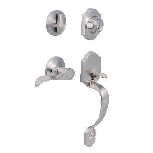 Exterior Heavy Duty Single Cylinder Door Lever Lock Set Adjustable Deadbolt with Front Door Handle