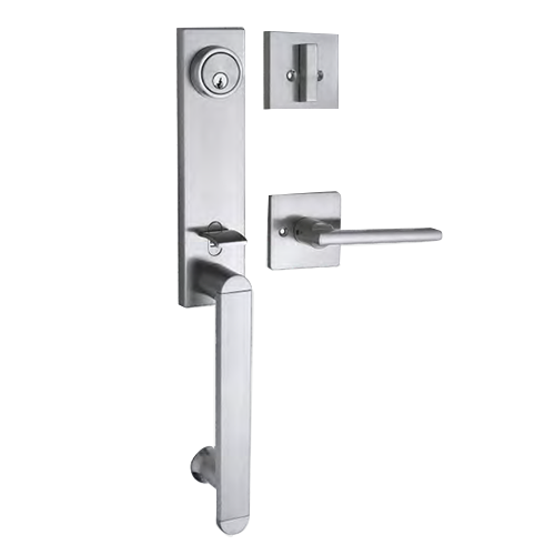 2025 Zinc Alloy Long Plate Single Cylinder Residential Front Door Handleset SN Entrance Grip Handleset