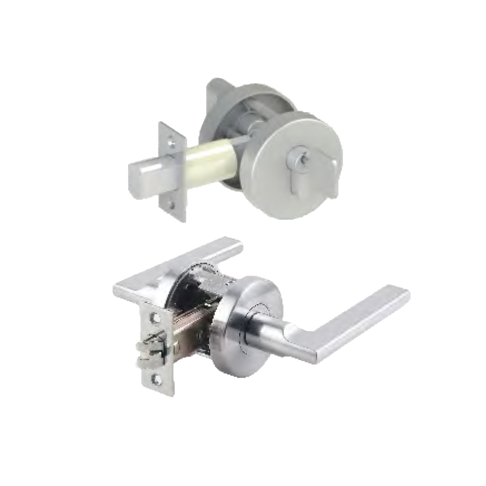 Modern Design Zinc Alloy Leverset and Single Deadbolt Security Door Lock with 3 Keys