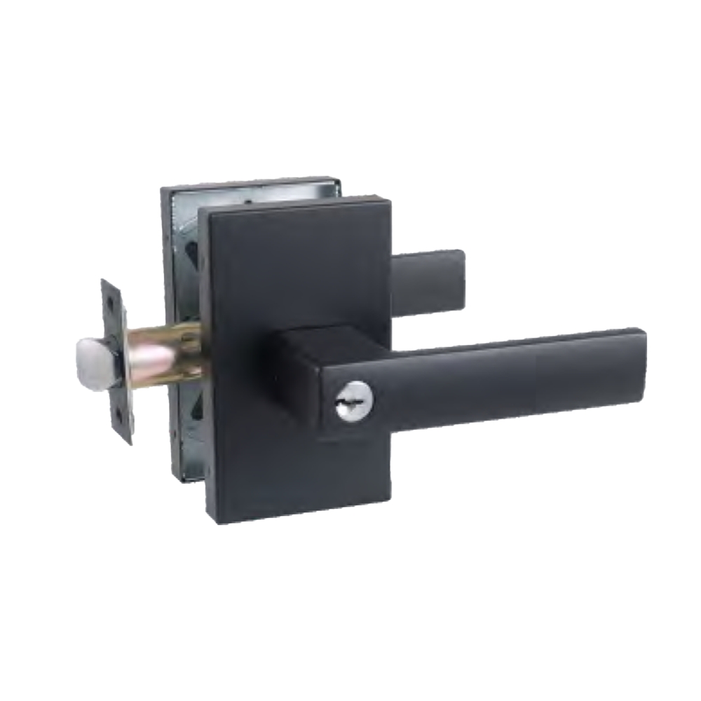 Heavy Duty ANSI GRADE 3 Square Interior Door Lock Zinc Alloy Tubular Lever Handles Brass Cylinder for Home Apartment