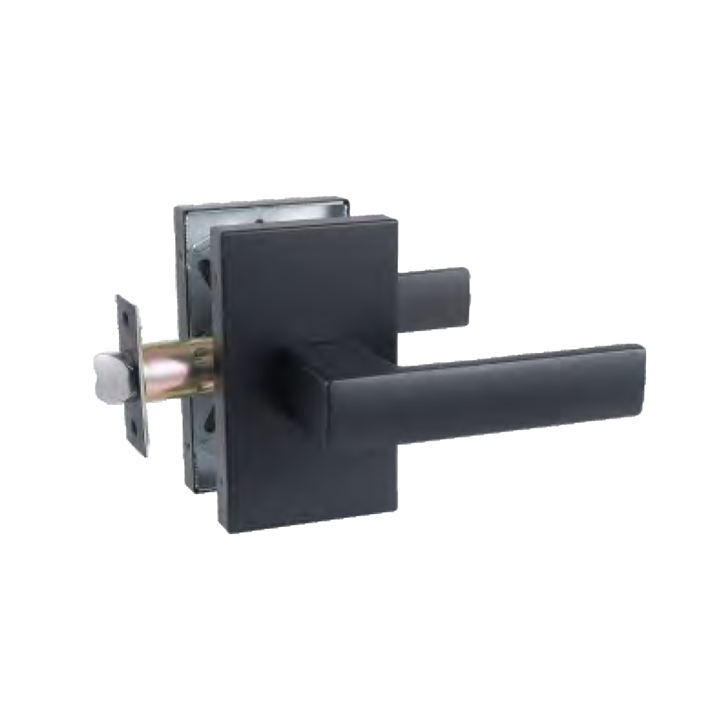 American Style Zinc Alloy Leverset Door Lock Interior Passage Handle Set Square Rose Interior Door Handle Lever Lock