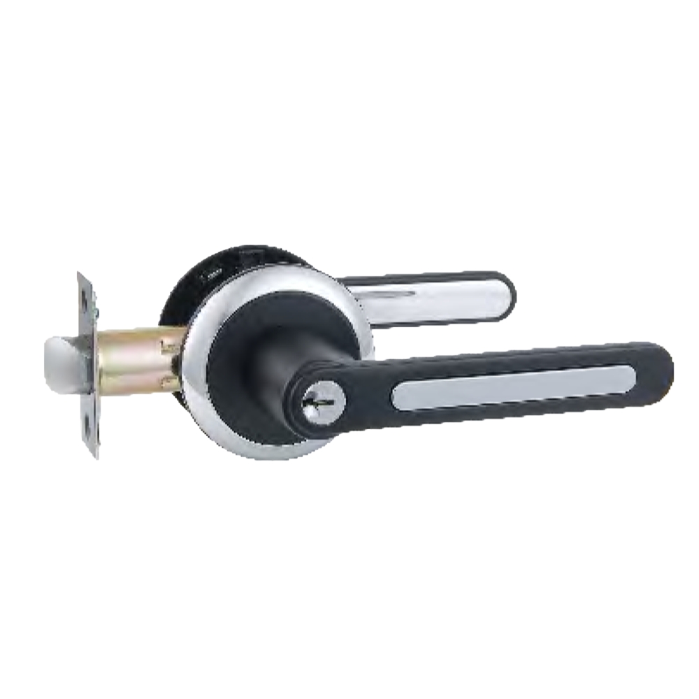 Luxury Modern Zinc Alloy Entrance Interior Matte Black Color Wooden Door Handles Lever Lock