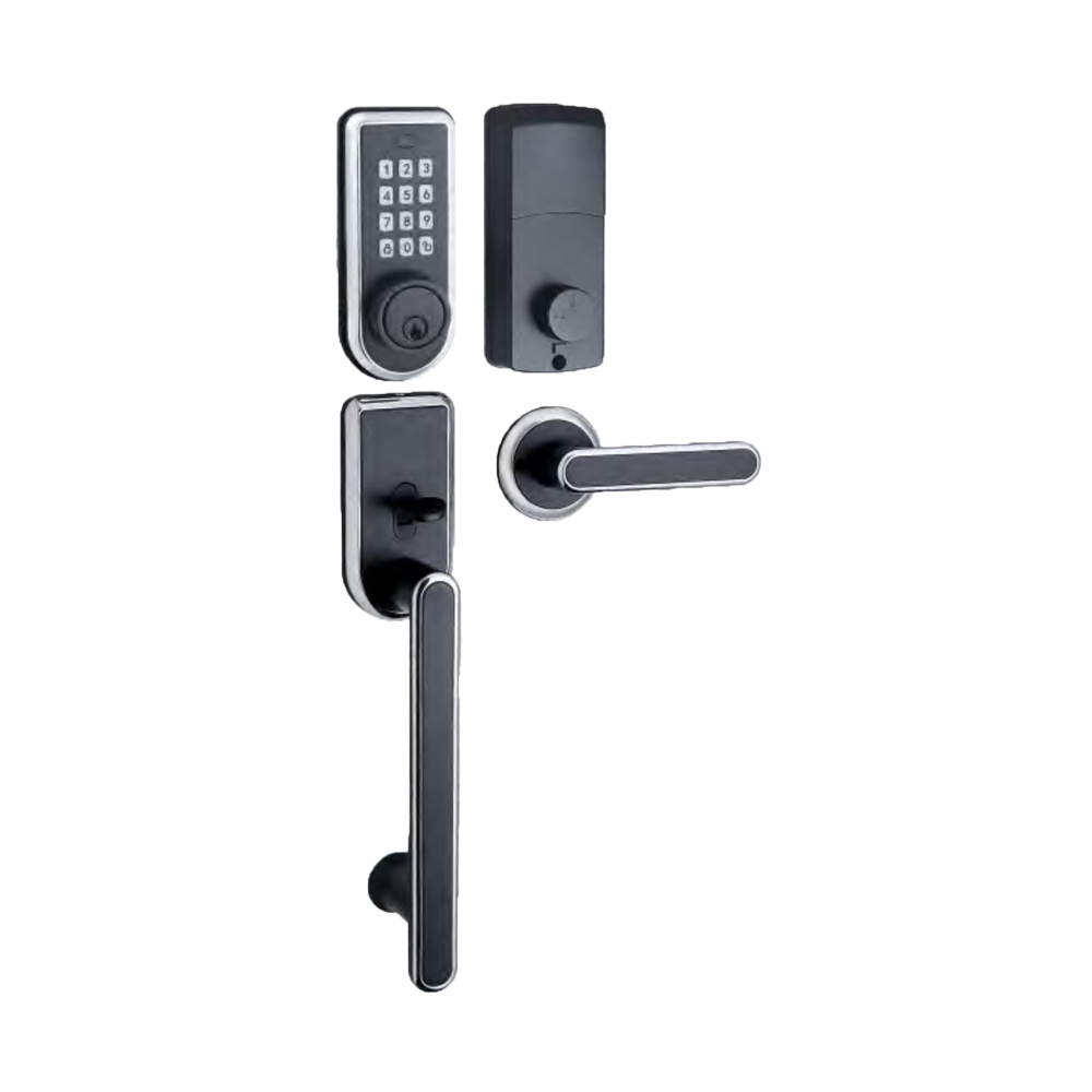 Door Handle Lock Set Zinc Alloy Aluminum Alloy American Style Smart Fingerprint Tuya App WiFi Enabled Deadbolt Cloud